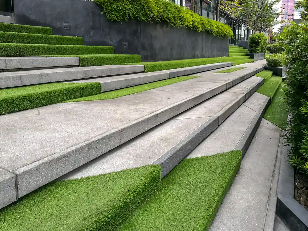 artificial turf on stairs