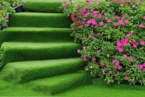 synthetic turf on stairs